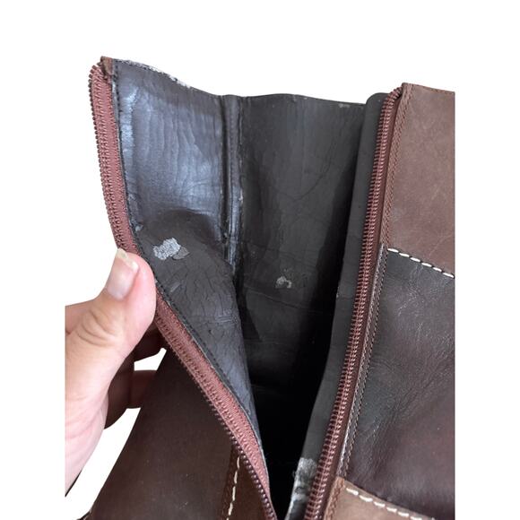 Nine West Patchwork Brown Leather Boots 9B - Picture 8 of 8